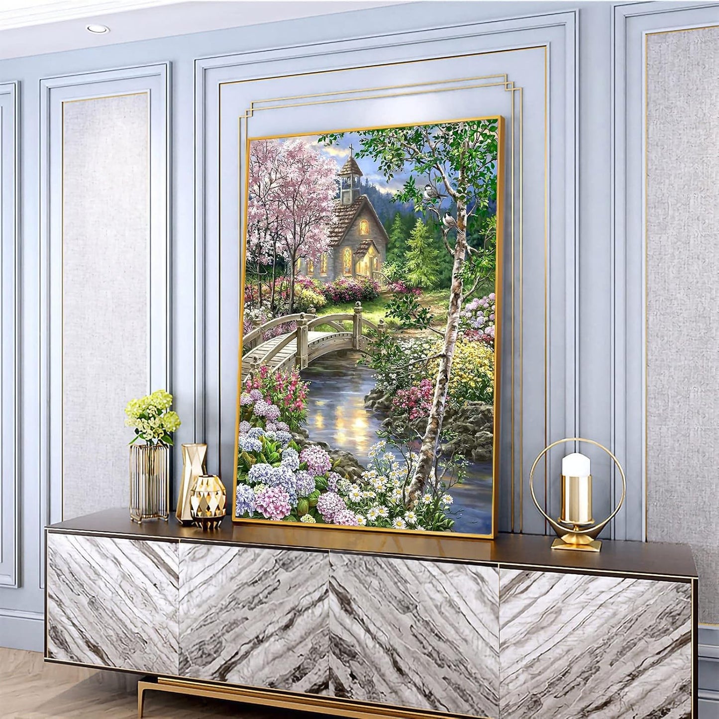 Small Bridge And Running Water | Diamond Painting