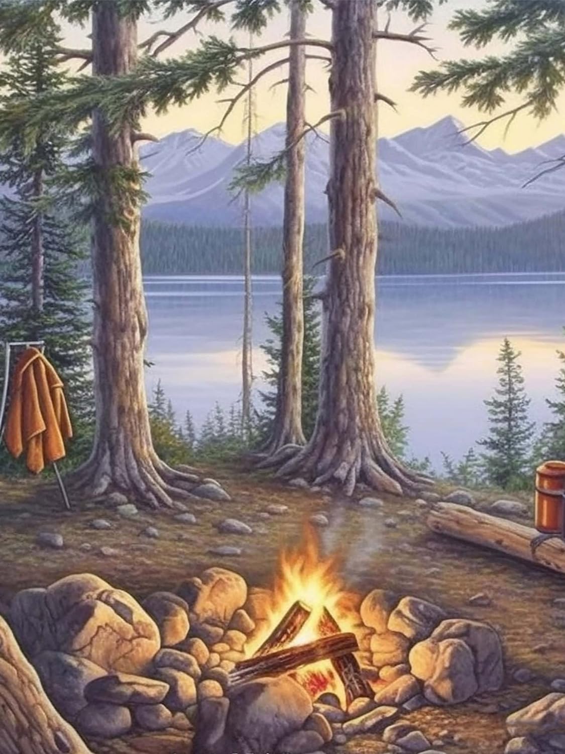 Bonfire In The Woods | Diamond Painting