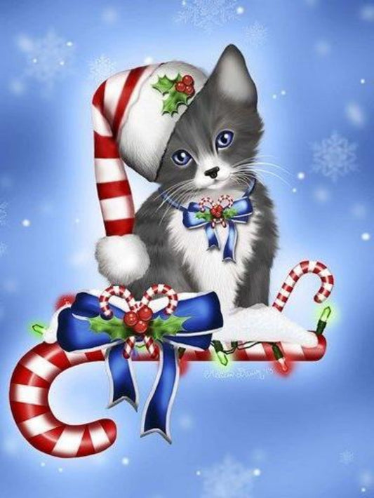 Christmas cat | Diamond Painting