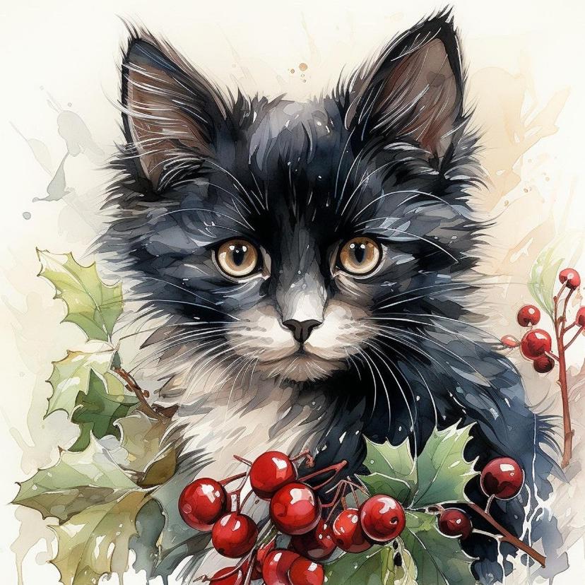 Christmas cat | Diamond Painting