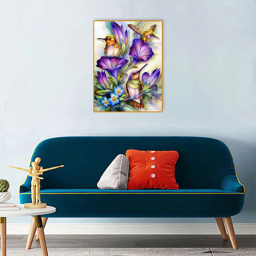 Hummingbird On The Flower | Diamond Painting