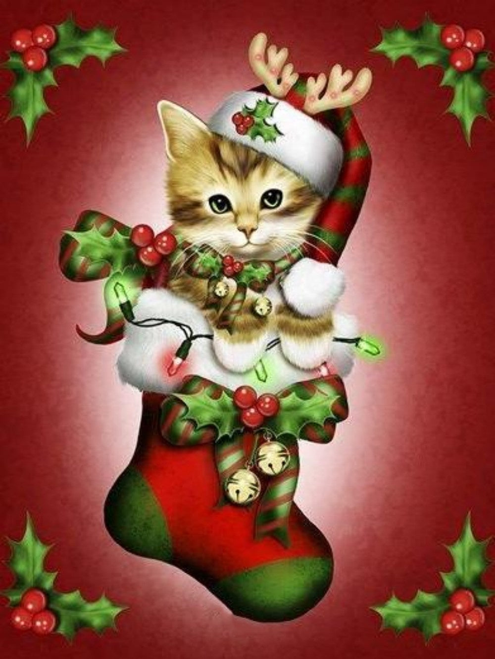 Christmas cat | Diamond Painting