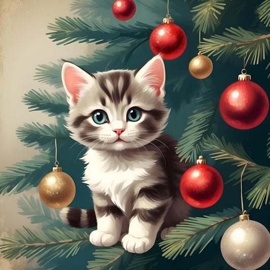 Christmas cat | Diamond Painting