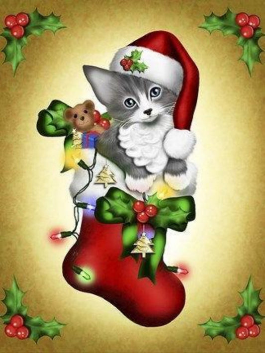 Christmas cat | Diamond Painting