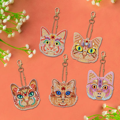 Diy 5pcs/set  Diamond Painting Keychain