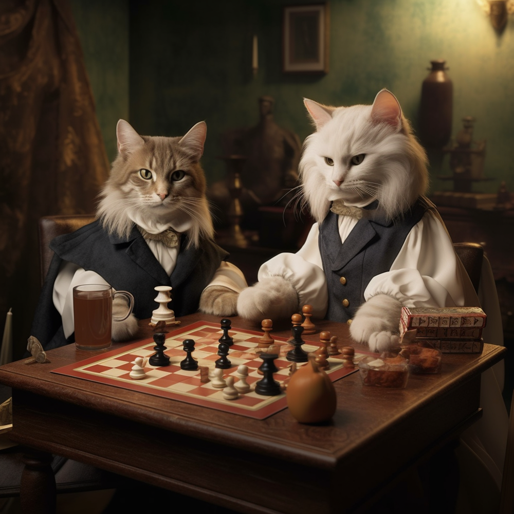 Cats Playing Chess | Diamond Painting