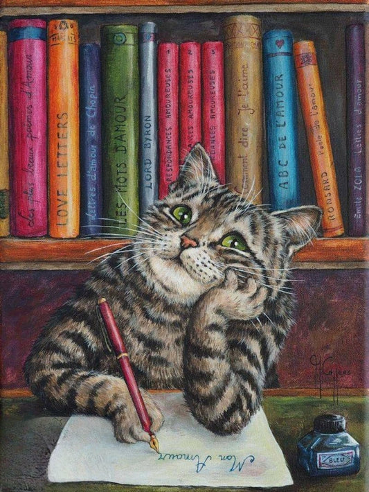 Cat Bookshelf | Diamond Painting