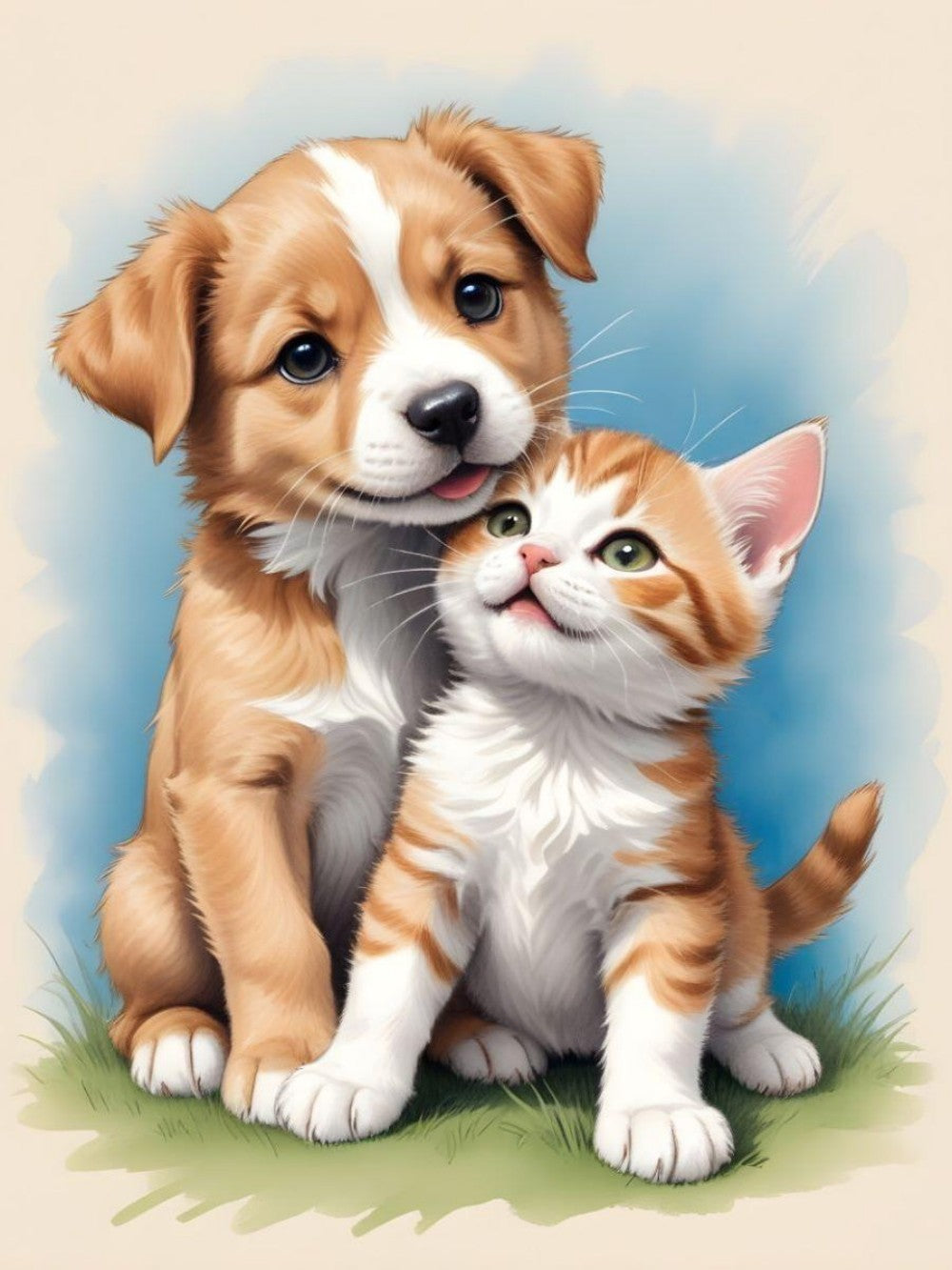 Cat and Dog | Diamond Painting