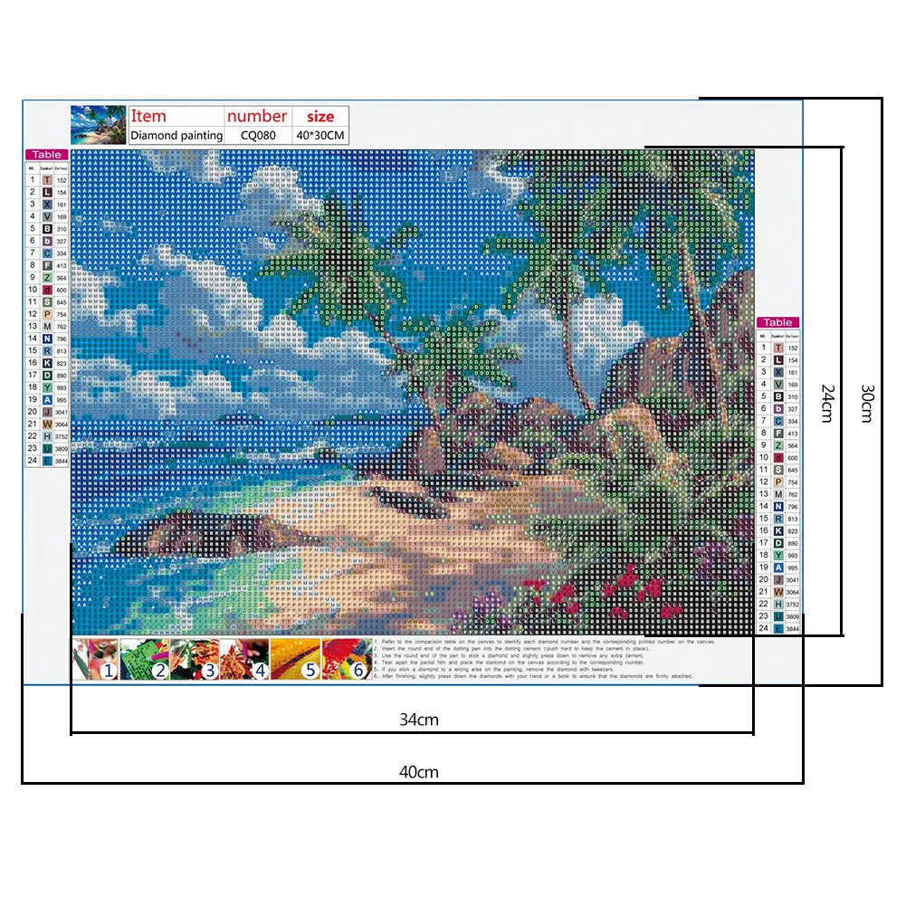 Blue Sea And Beach | Diamond Painting