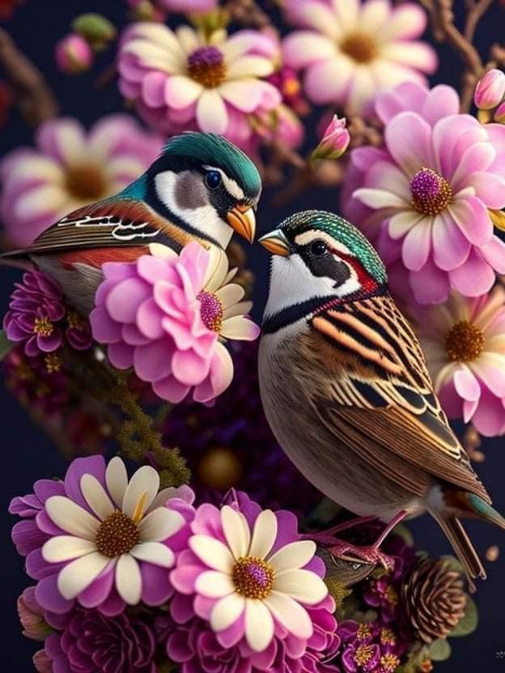 Birds and Flowers | Diamond Painting