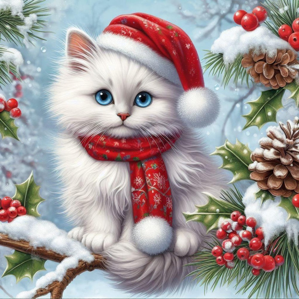 Christmas cat | Diamond Painting