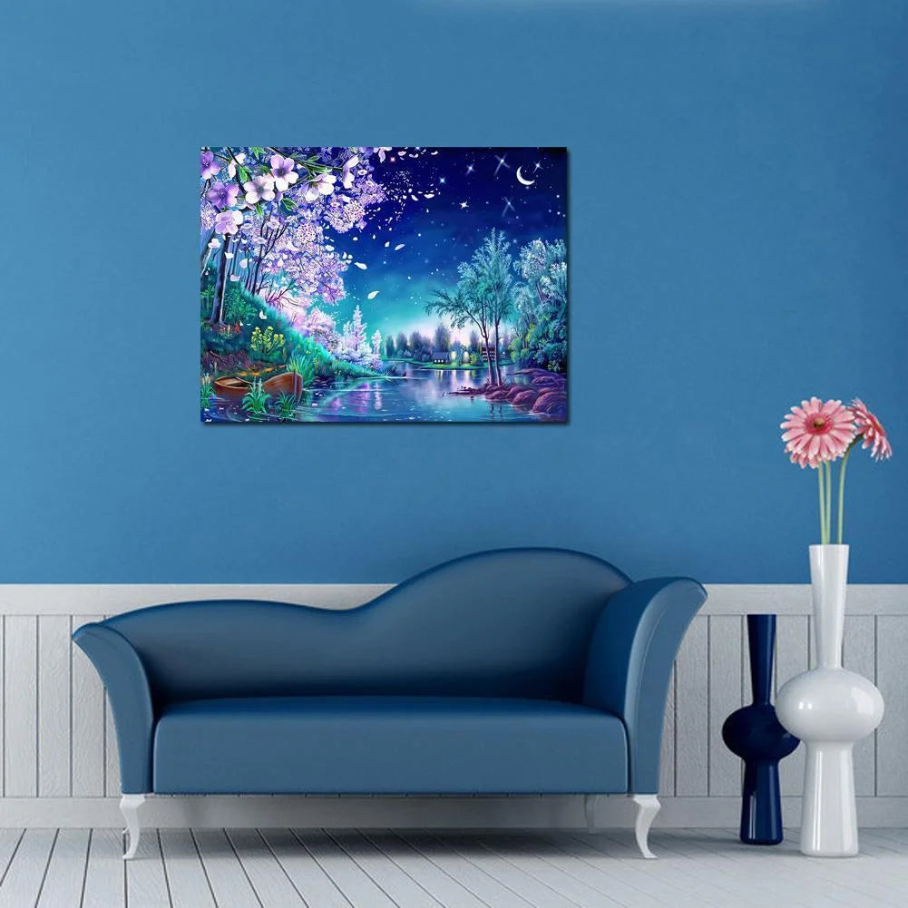 Riverfront And Night | Diamond Painting