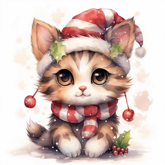 Christmas cat | Diamond Painting