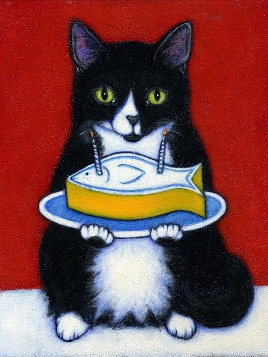 Tuxedo Cat  | Diamond Painting