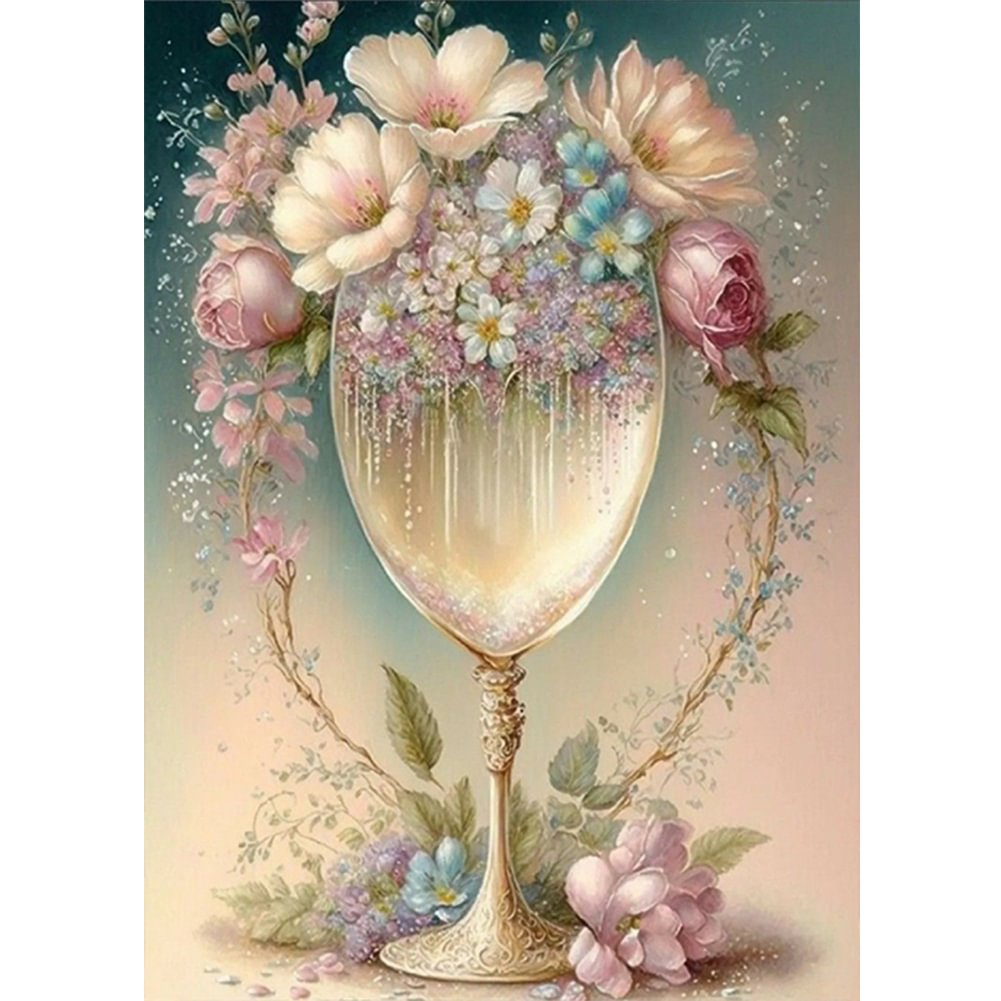 Wine Glass Flower | Diamond Painting