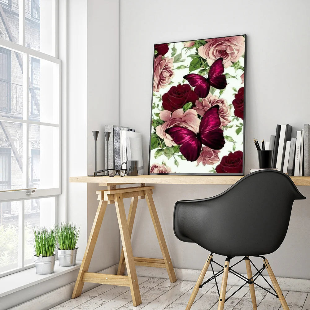 Flower And Butterfly | Diamond Painting