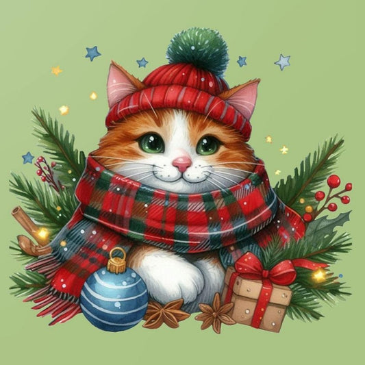 Christmas cat | Diamond Painting