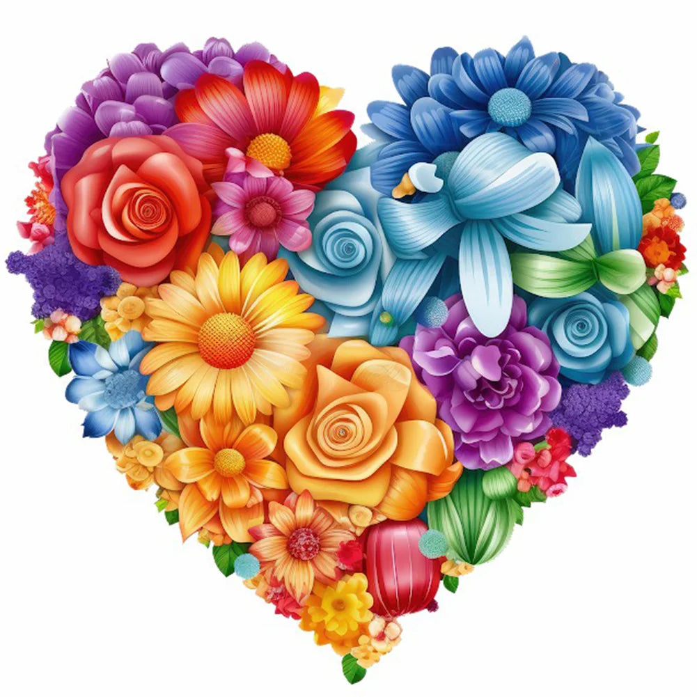 Heart Love Flower | Diamond Painting