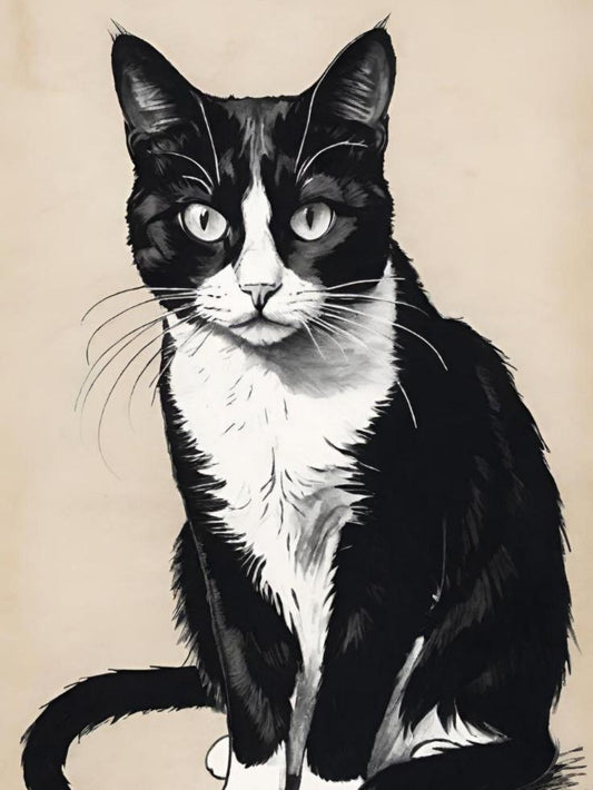 Tuxedo Cat  | Diamond Painting