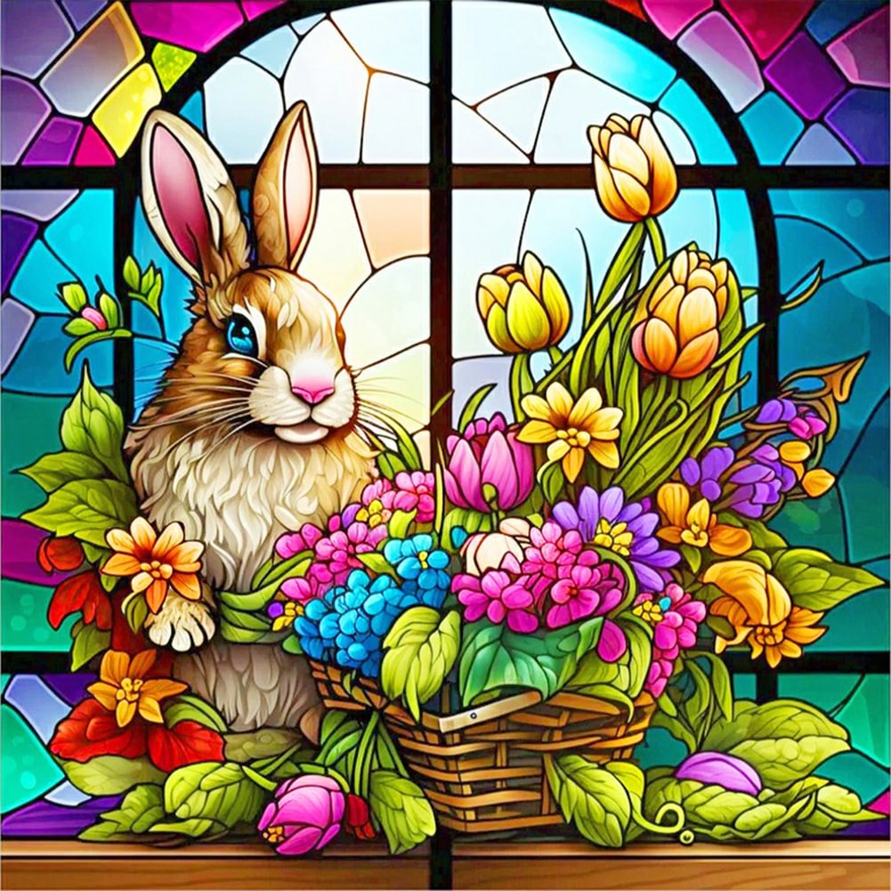 Glass Stained Flowers | Diamond Painting