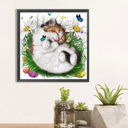 Cat with Butterfly | Diamond Painting
