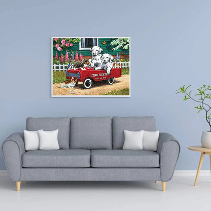 Driving Dog Great Dane | Diamond Painting