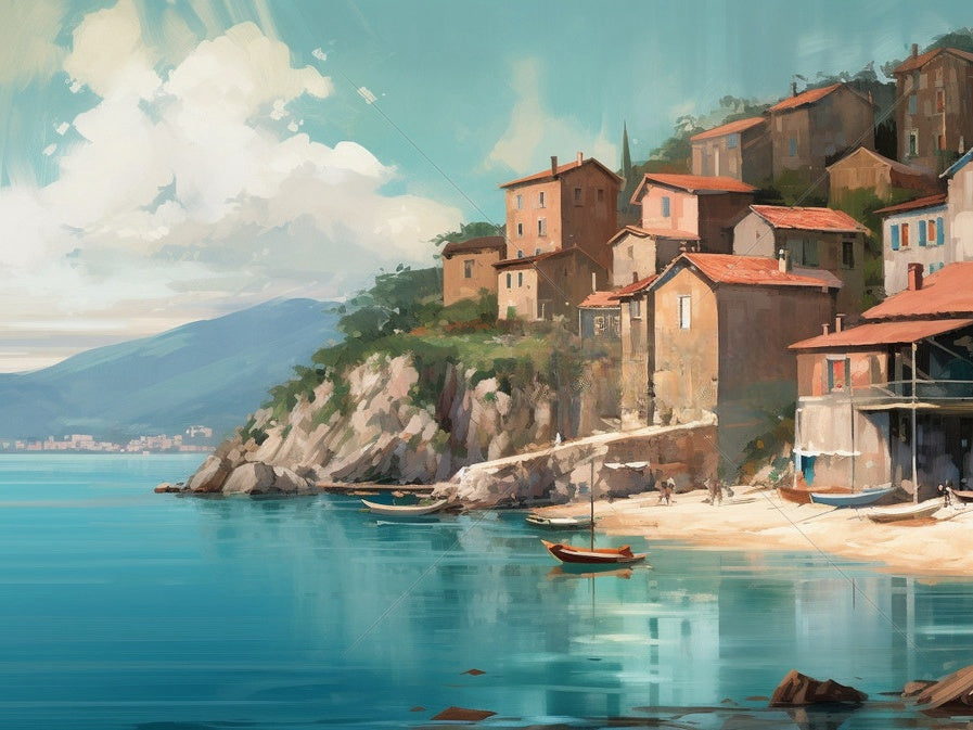 Houses Built By The Sea | Diamond Painting