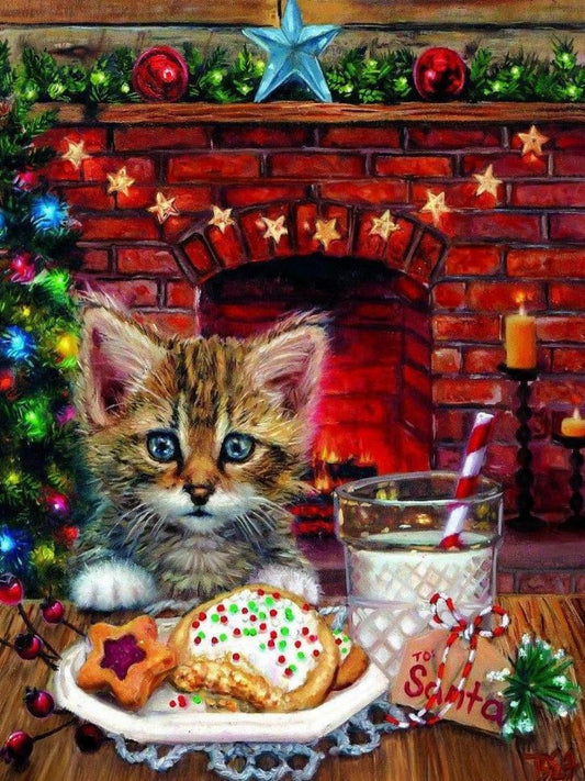 Christmas cat | Diamond Painting