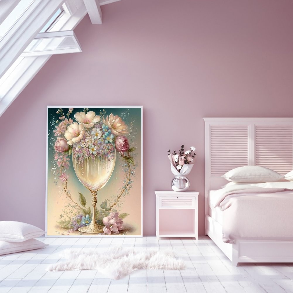 Wine Glass Flower | Diamond Painting