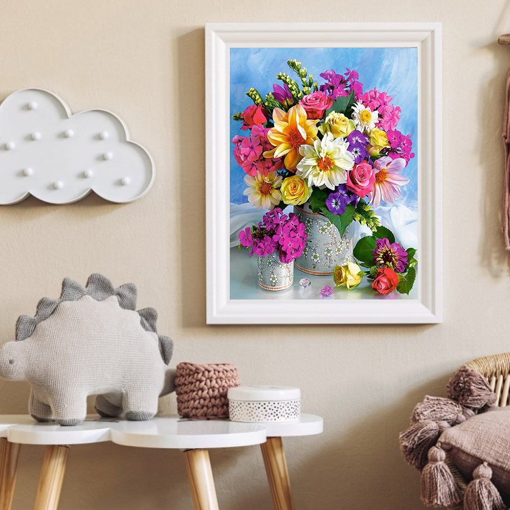 Flowers In The Basket | Diamond Painting