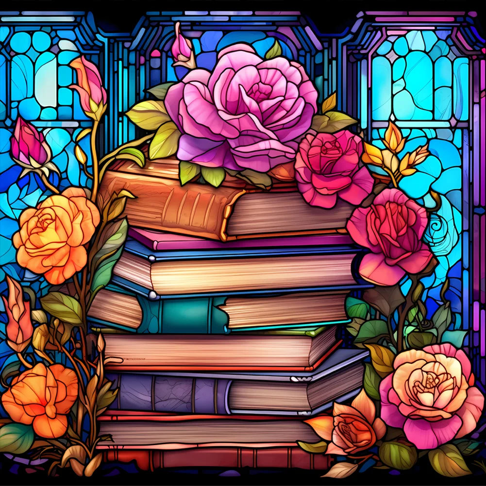 Books Flower | Diamond Painting