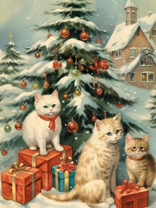 Christmas cat | Diamond Painting