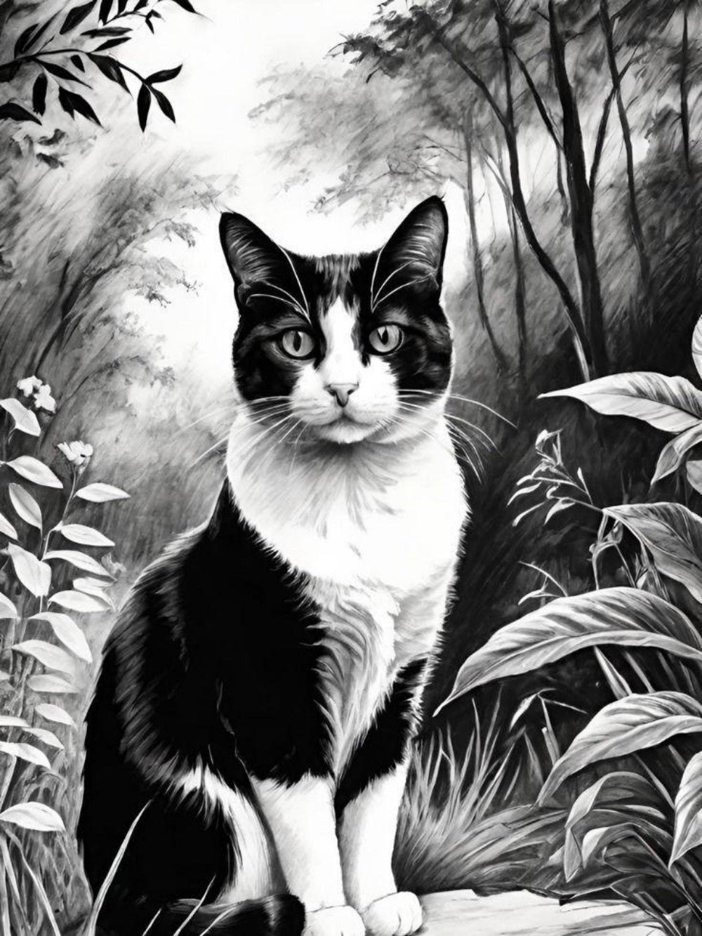 Tuxedo Cat  | Diamond Painting