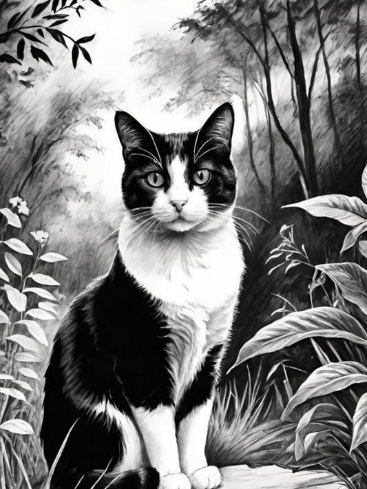 Tuxedo Cat  | Diamond Painting