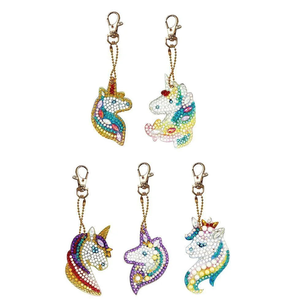 Diy 5pcs/set  Diamond Painting Keychain