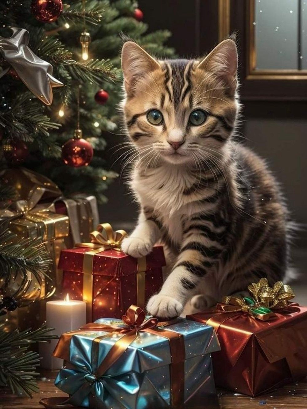 Christmas cat | Diamond Painting