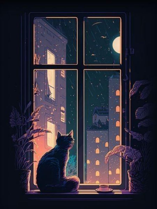 Midnight Cat | Diamond Painting