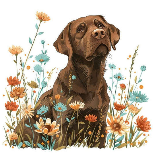 Cottage Garden Dog | Diamond Painting