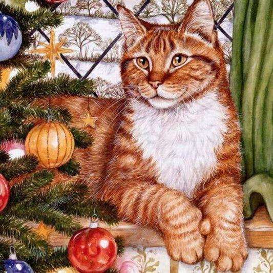 Christmas cat | Diamond Painting