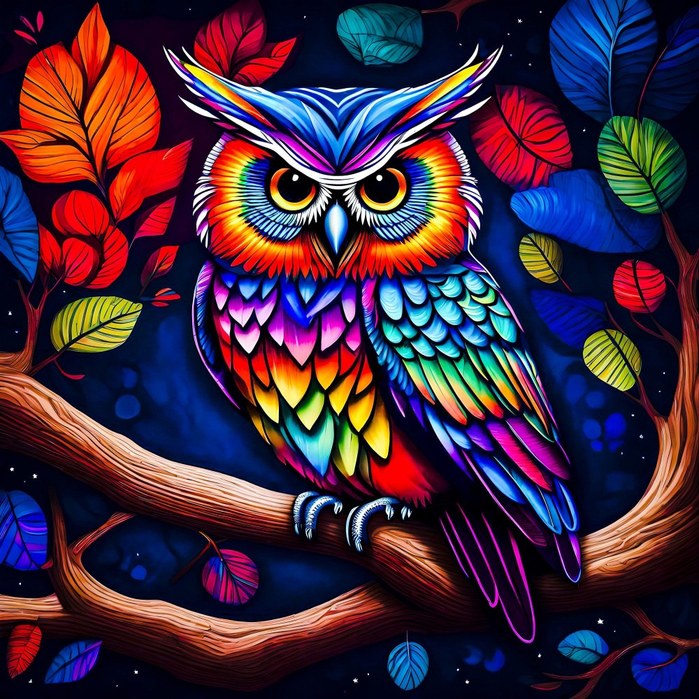 Colorful Owl | Diamond Painting