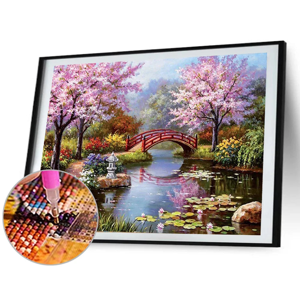 Bridge And Flower | Diamond Painting