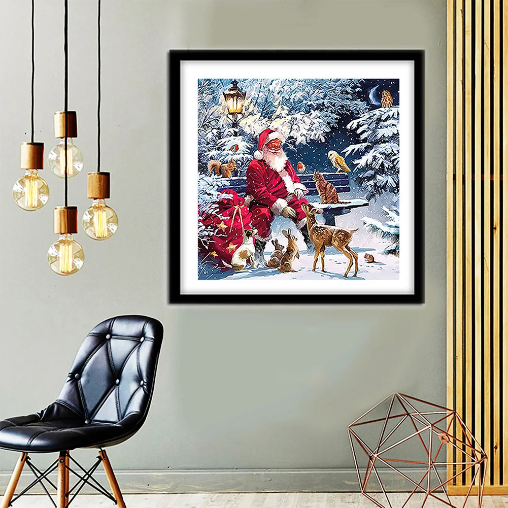 Santa Claus And Deer Christmas | Diamond Painting