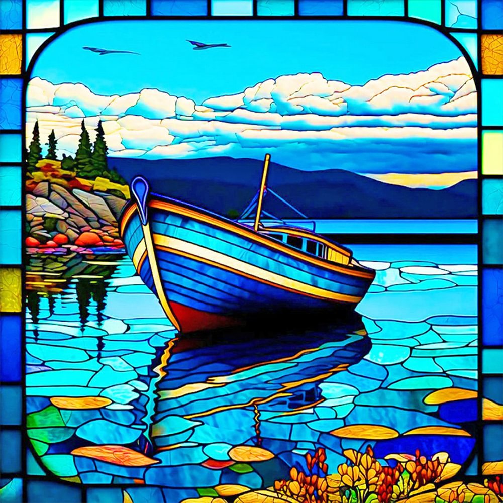 Glass Stained Flowers | Diamond Painting