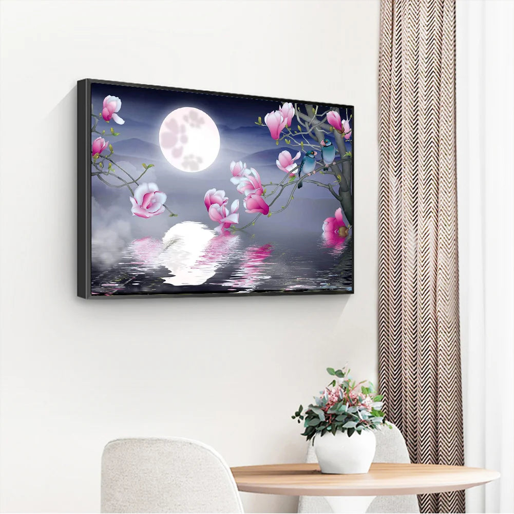 Flowers In The Moonlight | Diamond Painting