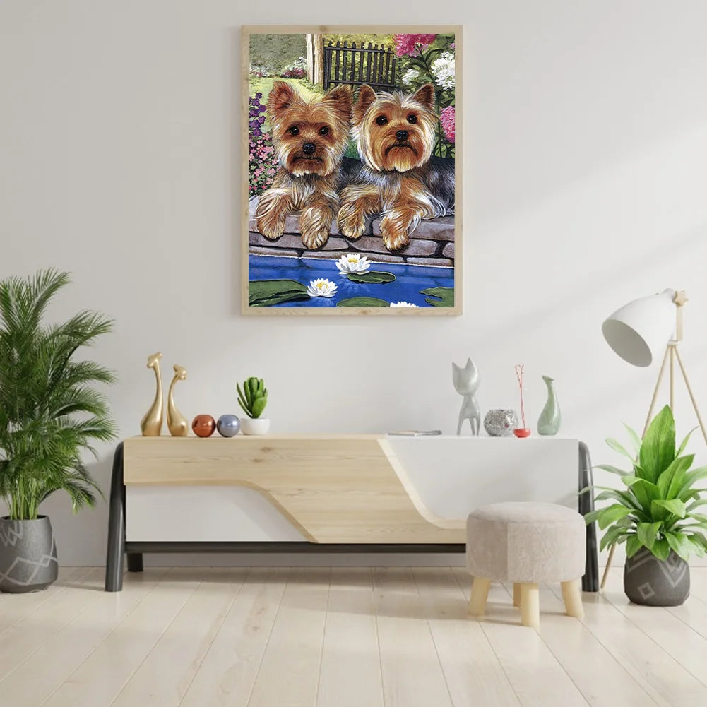 Two Dogs Yorkie | Diamond Painting