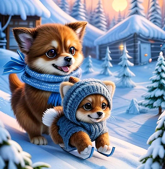 Christmas Dog | Diamond Painting