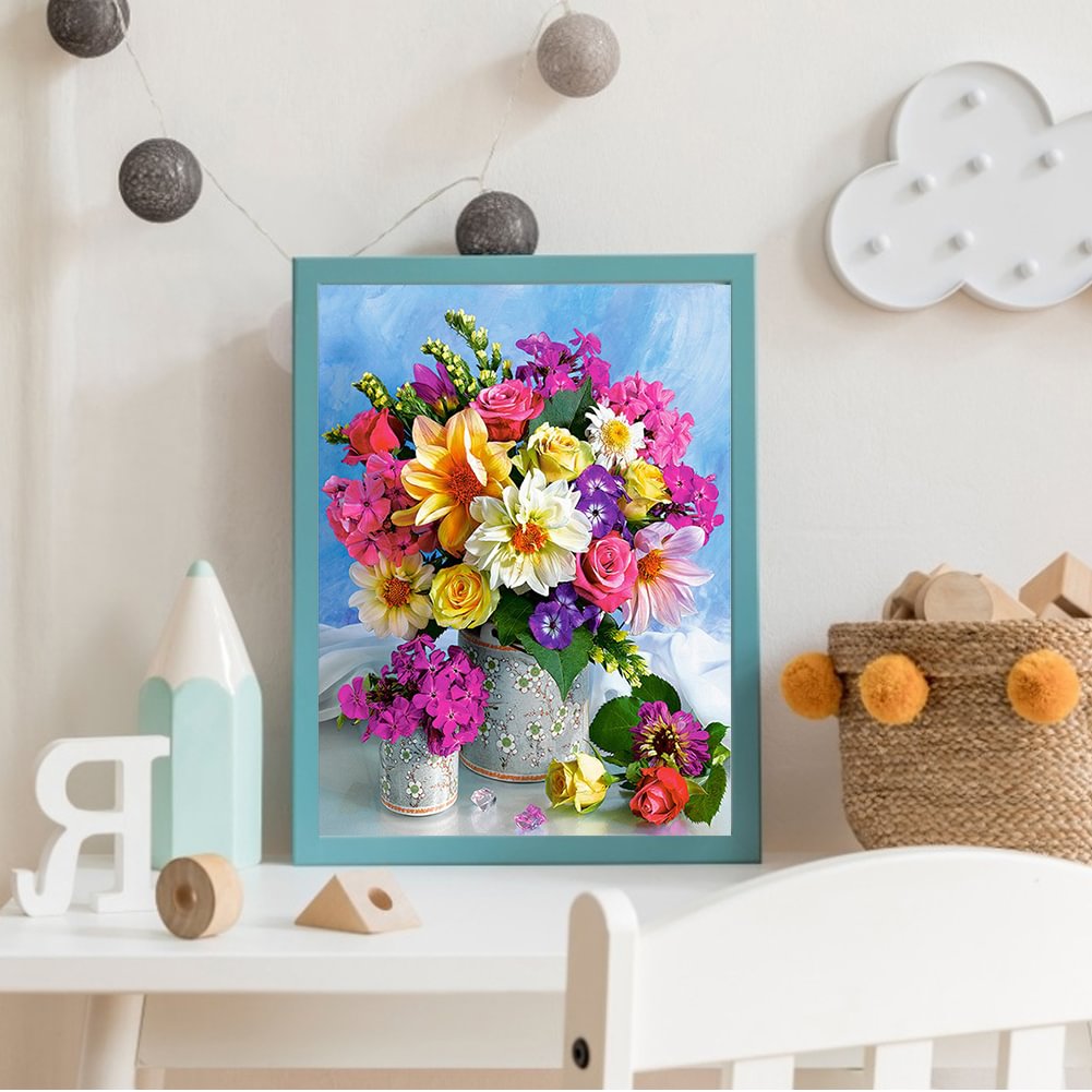 Flowers In The Basket | Diamond Painting