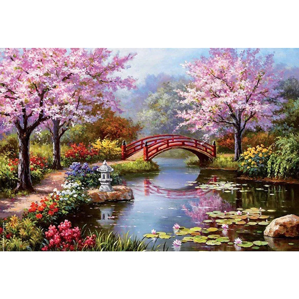 Bridge And Flower | Diamond Painting