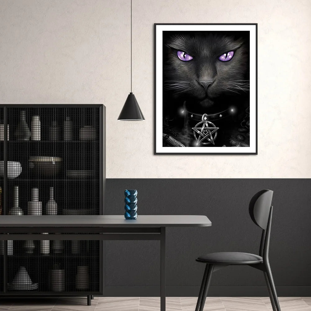 Black Midnight Cat | Diamond Painting