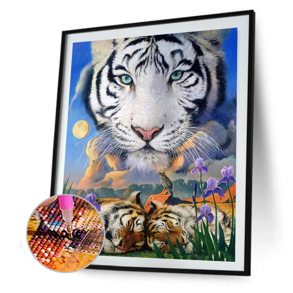 White Tiger Blue Eyes | Diamond Painting